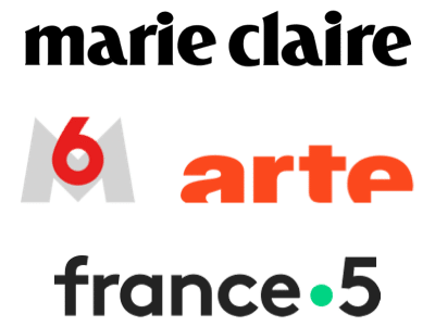 Logos du magazine Marie Claire et des chaînes télévisées M6 Arte et France 5